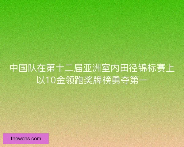 中国队在第十二届亚洲室内田径锦标赛上以10金领跑奖牌榜勇夺第一